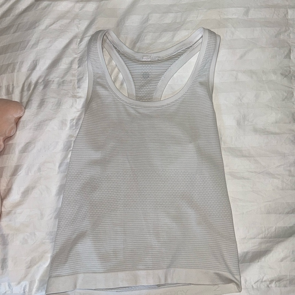 White Lululemon Razorback swiftly tech tank